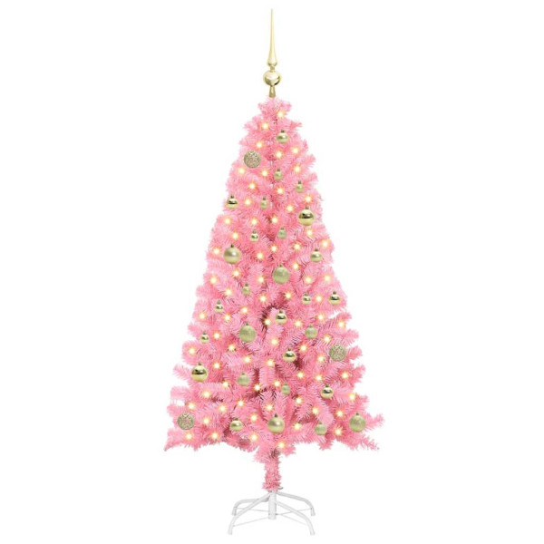 Árbol de Navidad con 150 LED con soporte Rosa 150 cm PVC M 3