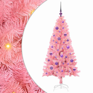 Árbol de Navidad con 150 LED con soporte Rosa 150 cm PVC H