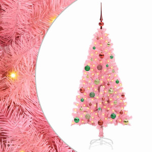 Árbol de Navidad con 150 LED con soporte Rosa 150 cm PVC H