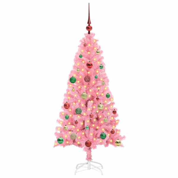Árbol de Navidad con 150 LED con soporte Rosa 150 cm PVC M 3