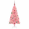 Árbol de Navidad con 150 LED con soporte Rosa 150 cm PVC 3