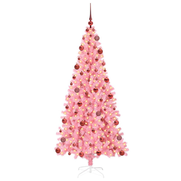 Árbol de Navidad con 300 LED con soporte Rosa 180 cm PVC M 3