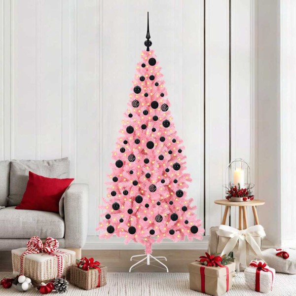 Árbol de Navidad con 300 LED con soporte Rosa 180 cm PVC D