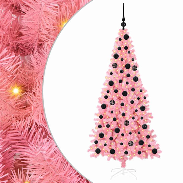 Árbol de Navidad con 300 LED con soporte Rosa 180 cm PVC M 2