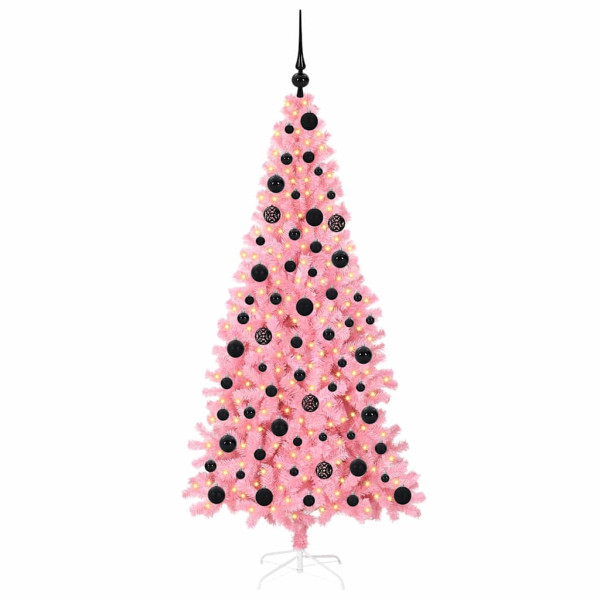 Árbol de Navidad con 300 LED con soporte Rosa 180 cm PVC M 3