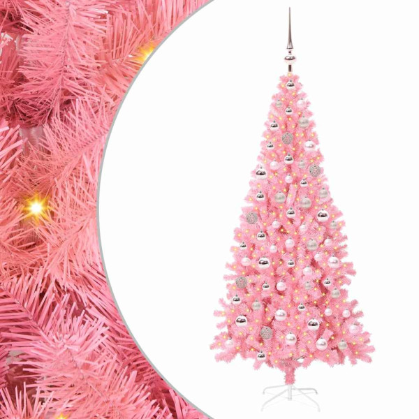 Árbol de Navidad con 300 LED con soporte Rosa 180 cm PVC M 2
