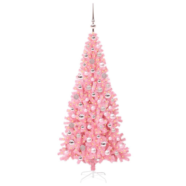 Árbol de Navidad con 300 LED con soporte Rosa 180 cm PVC M 3