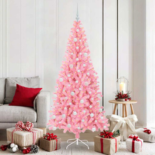 Árbol de Navidad con 300 LED con soporte Rosa 180 cm PVC D