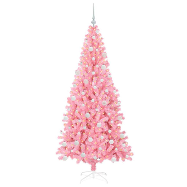 Árbol de Navidad con 300 LED con soporte Rosa 180 cm PVC M 3