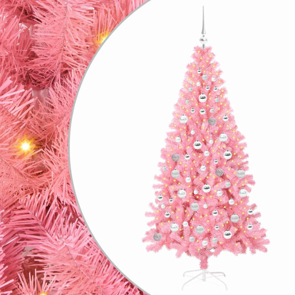 Árbol de Navidad con 300 LED con soporte Rosa 180 cm PVC M 2