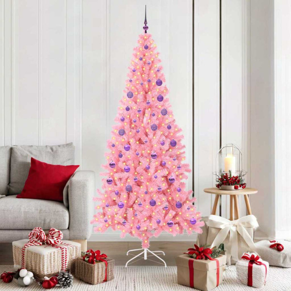 Árbol de Navidad con 300 LED con soporte Rosa 180 cm PVC D