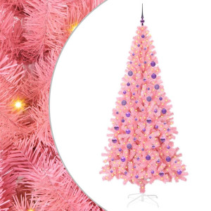 Árbol de Navidad con 300 LED con soporte Rosa 180 cm PVC H