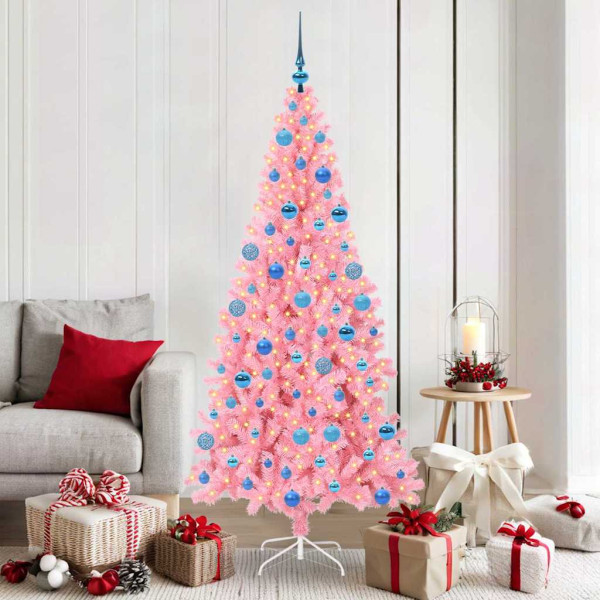 Árbol de Navidad con 300 LED con soporte Rosa 180 cm PVC D
