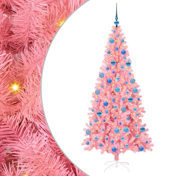 Árbol de Navidad con 300 LED con soporte Rosa 180 cm PVC M 2