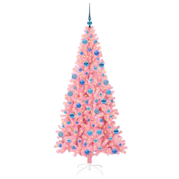 Árbol de Navidad con 300 LED con soporte Rosa 180 cm PVC M 3