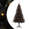 Árbol de Navidad con 150 LED con soporte Negro 150 cm PVC 2