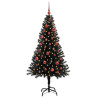 Árbol de Navidad con 150 LED con soporte Negro 150 cm PVC 3