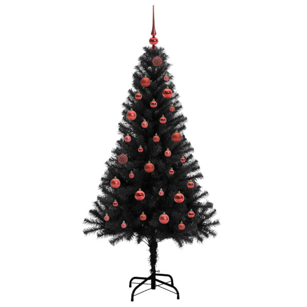 Árbol de Navidad con 150 LED con soporte Negro 150 cm PVC M 4