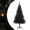 Árbol de Navidad con 150 LED con soporte Negro 150 cm PVC 2