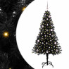 Árbol de Navidad con 150 LED con soporte Negro 150 cm PVC 1
