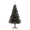 Árbol de Navidad con 150 LED con soporte Negro 150 cm PVC 2