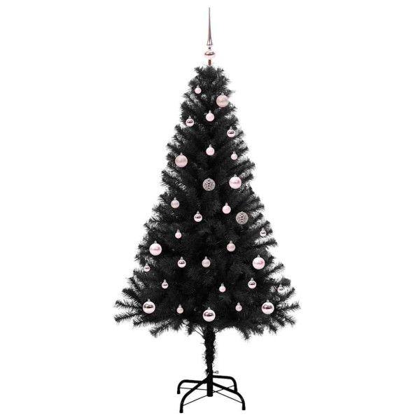 Árbol de Navidad con 150 LED con soporte Negro 150 cm PVC M 3