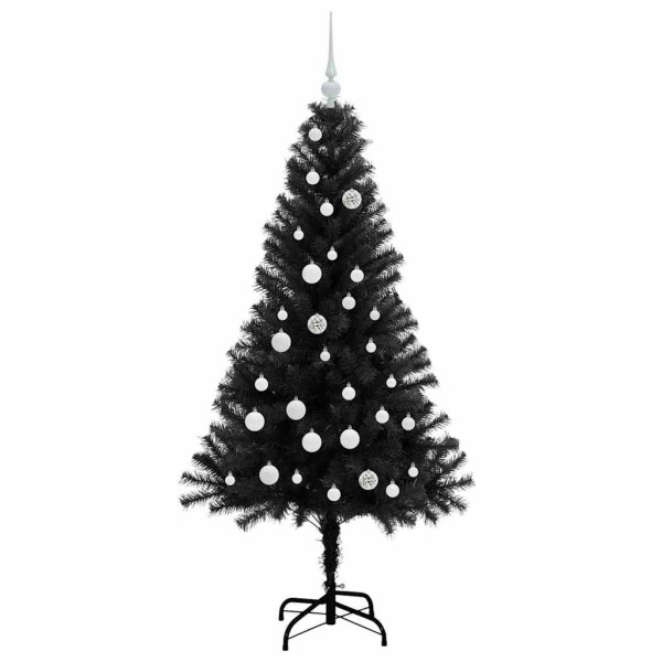 Árbol de Navidad con 150 LED con soporte Negro 150 cm PVC M 4