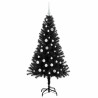 Árbol de Navidad con 150 LED con soporte Negro 150 cm PVC 4
