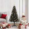 Árbol de Navidad con 150 LED con soporte Negro 150 cm PVC 1