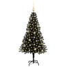 Árbol de Navidad con 150 LED con soporte Negro 150 cm PVC 3