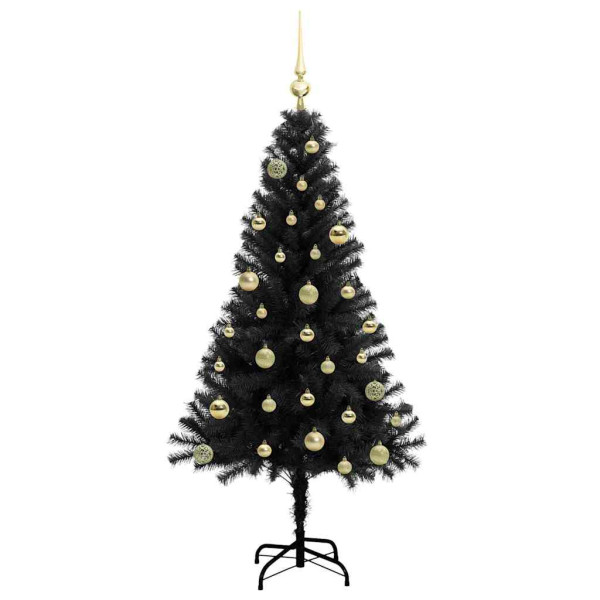 Árbol de Navidad con 150 LED con soporte Negro 150 cm PVC M 4