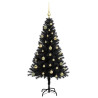 Árbol de Navidad con 150 LED con soporte Negro 150 cm PVC 4