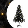 Árbol de Navidad con 150 LED con soporte Negro 150 cm PVC 2
