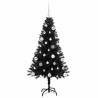 Árbol de Navidad con 150 LED con soporte Negro 150 cm PVC 4