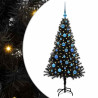 Árbol de Navidad con 150 LED con soporte Negro 150 cm PVC 2