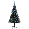 Árbol de Navidad con 150 LED con soporte Negro 150 cm PVC 3