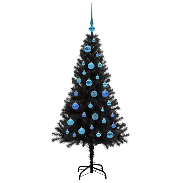 Árbol de Navidad con 150 LED con soporte Negro 150 cm PVC M 4