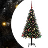Árbol de Navidad con 150 LED con soporte Negro 150 cm PVC 2