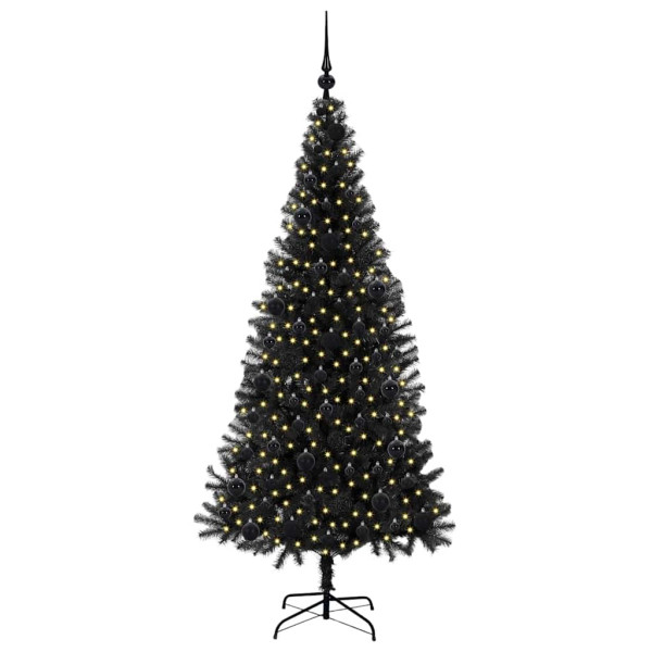 Árbol de Navidad con 300 LED con soporte Negro 180 cm PVC M 3