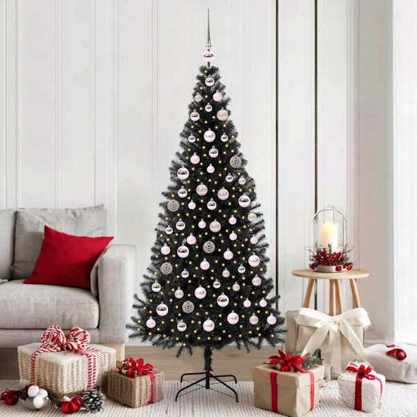 Árbol de Navidad con 300 LED con soporte Negro 180 cm PVC D