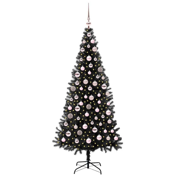 Árbol de Navidad con 300 LED con soporte Negro 180 cm PVC M 3