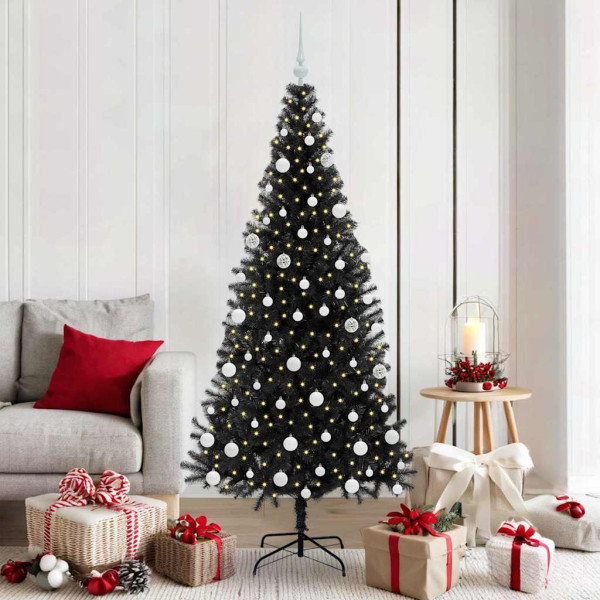 Árbol de Navidad con 300 LED con soporte Negro 180 cm PVC D