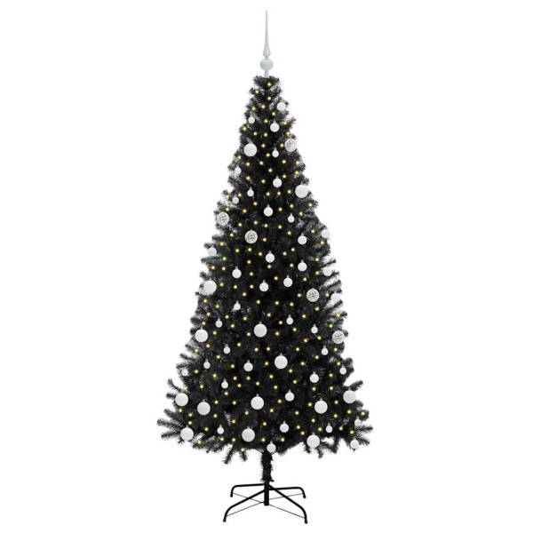 Árbol de Navidad con 300 LED con soporte Negro 180 cm PVC M 3