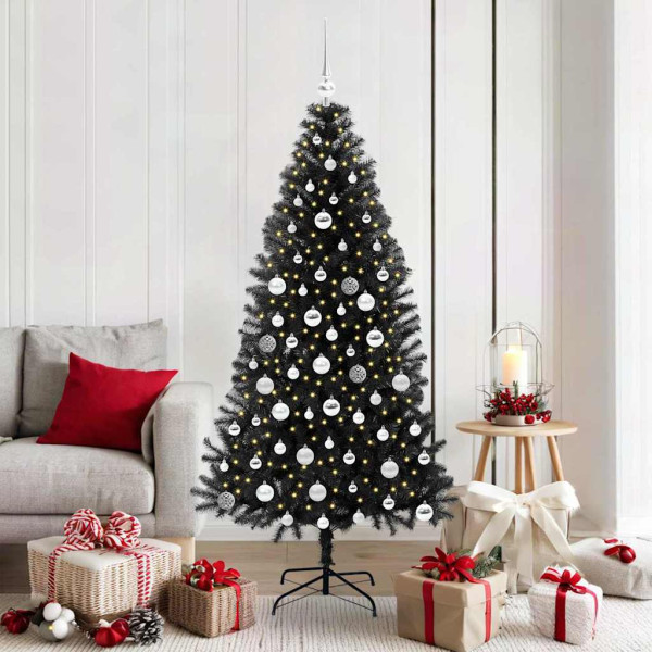 Árbol de Navidad con 300 LED con soporte Negro 180 cm PVC D