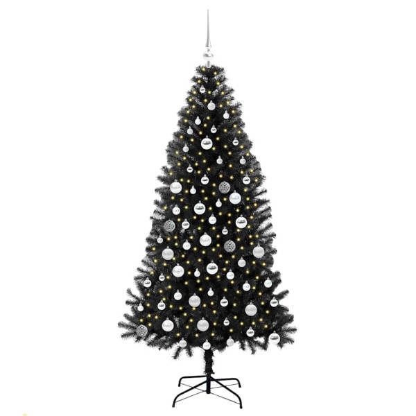 Árbol de Navidad con 300 LED con soporte Negro 180 cm PVC M 3
