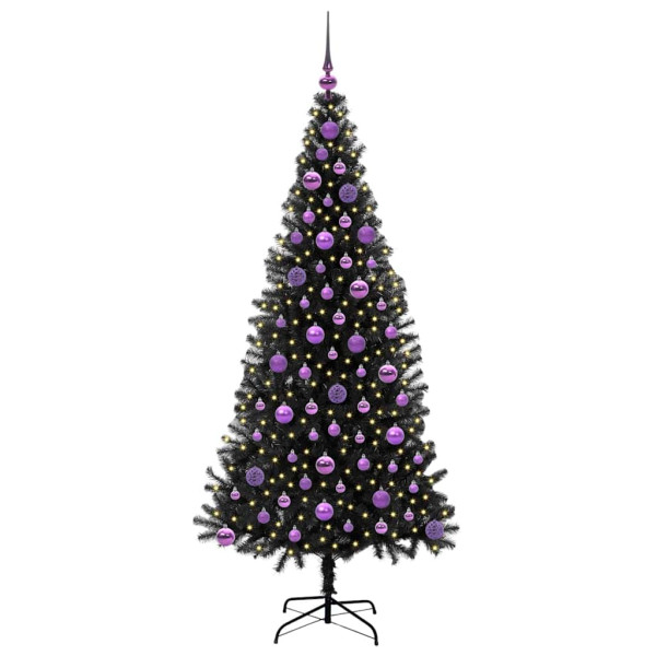 Árbol de Navidad con 300 LED con soporte Negro 180 cm PVC M 3