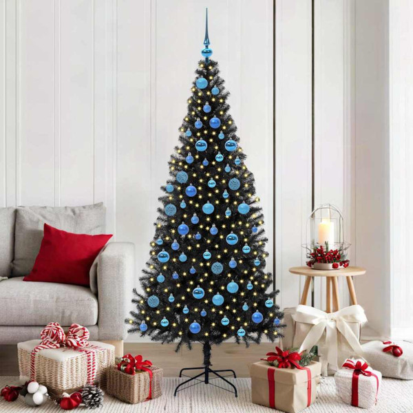 Árbol de Navidad con 300 LED con soporte Negro 180 cm PVC D