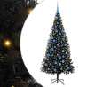 Árbol de Navidad con 300 LED con soporte Negro 180 cm PVC 2