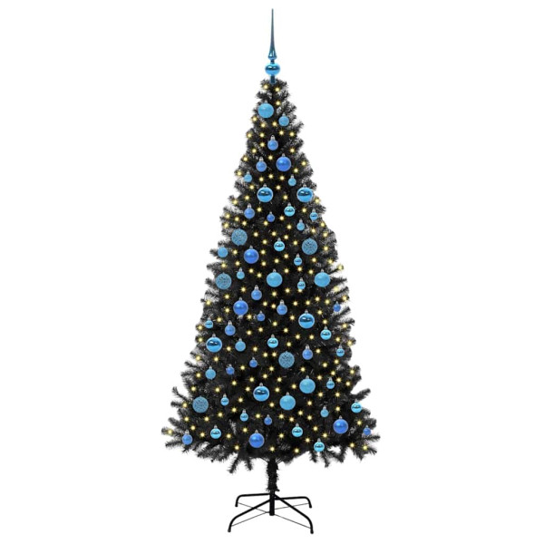 Árbol de Navidad con 300 LED con soporte Negro 180 cm PVC M 3