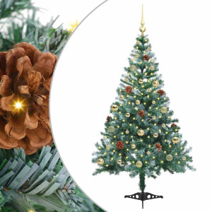 Árbol de Navidad artificial Verde 150 cm PVC y acero H